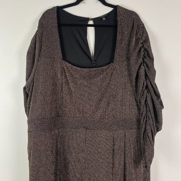 Torrid Glitter Knit Sweetheart Neck Jumpsuit Plus Sz 26 Gold Black Womens Party - Picture 2 of 15